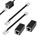 2 PCS RJ45 to RJ11 Adapter Set - 0.15m Black RJ11 to RJ45 cable,8P8C to 6P4C Converter,RJ11 to RJ45 adapter,RJ45 adapters and cables set,for ADSL Modem,Analog Phone,Fax Machine,Ethernet Patch Network