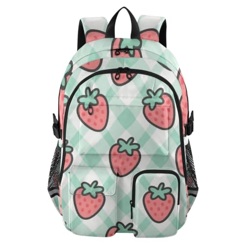 Mochila de oficina de 17.5 pulgadas con fresas para adultos y jóvenes en el campus