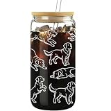 Caiibaoob Golden Retriever Glass Cups for Dog Lovers - Funny Glasses for Iced Coffee,Tea,Beer