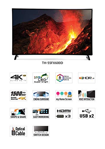 Image of Panasonic 139 cm (55 Inches) 4K UHD LED Smart TV TH-55FX600D (Black) (2018 model)