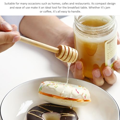 HDGSAFD 2 Stück Marmeladenlöffel, Transparenter Marmeladenlöffel, Holzlöffel, Kaffeerührstab, Langstieliger Marmeladenlöffel, Spiralförmiger Kaffeestab, Marmeladenstab, Marmeladenrührlöffel