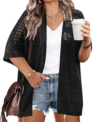 IN'VOLAND Plus Size Lightweight Oversized Cardigan for...