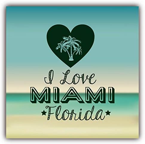 Imán de vinilo para parachoques con imán de vinilo para nevera con texto "I Love Miami Florida"