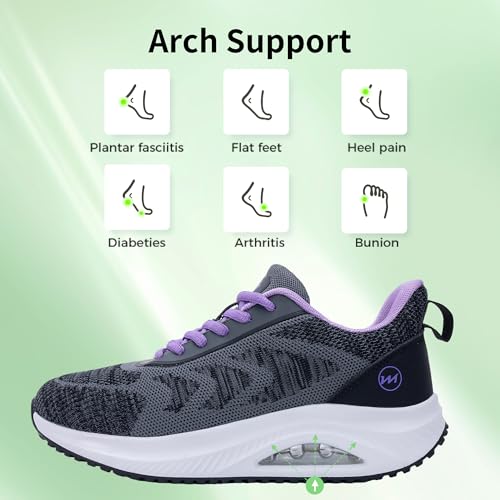 Image of Gyeice Women's Walking Shoes Arch Support Orthotic Breathable Tennis Sneakers for Plantar Fasciitis Pain Relief US 5.5-11