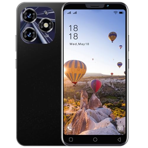 Dual SIM Unlocked Mobile Phones, GB RAM/ROM 16GB, .0 inch HD+ Display, ual Camera Android 9.0, ace Unlock, T, M, PS, iFi, TG, ... Fast Charge (5P-Black)
