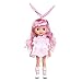 HIL 40CM Poupée Aux Cheveux Roses Bowknot Poupée De Mode Habiller La Poupée Poupée En Vinyle Jouet Fille Jouets D'habillage Pour Enfants Jouets Pour Enfants Cadeaux Pour Les Enfants Cadeau Créatif