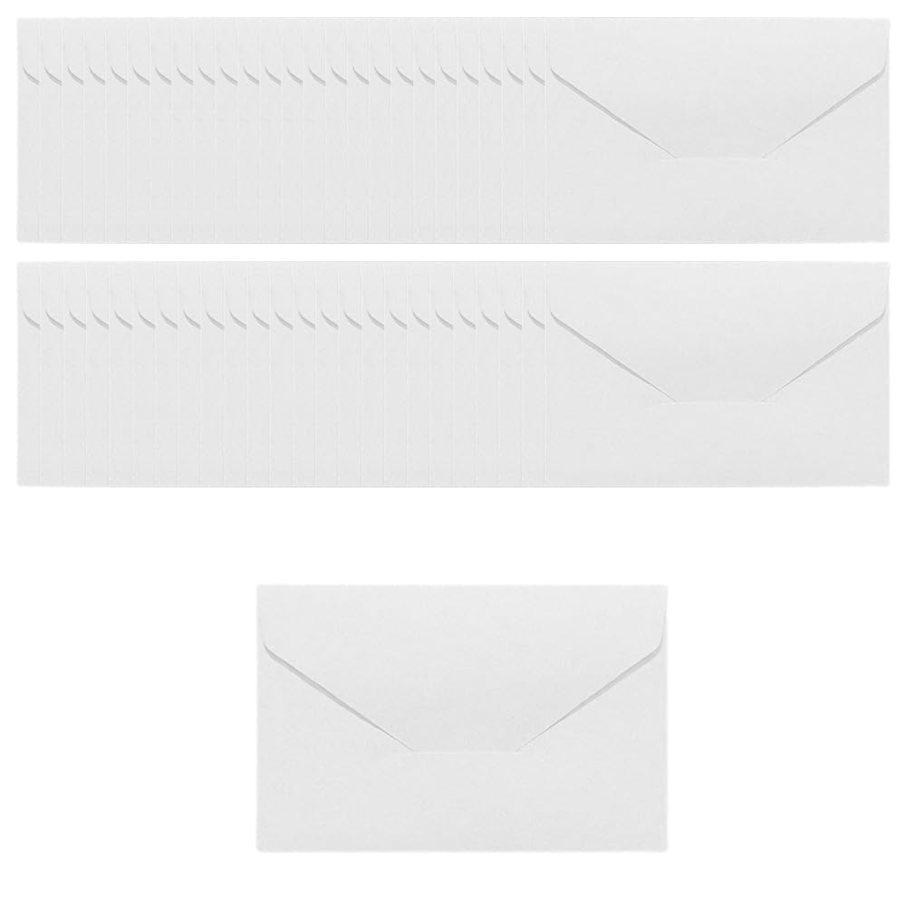 ZSUIQIN 50PCS Mini Envelopes, 10.5 x 6.8 cm, Small Envelopes, White for Small Gift Cards, Tags, Birthday Wishes, Notes, Business Cards, Greeting Cards(Card and Glue not Included)