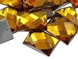 Allstarco 25x18mm (1x23/32") Oro topazio Gemme rettangolari da cucire 18 pz