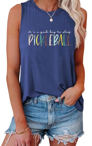 Women It’s a Good Day to Play Pickleball Tank Top Cute Pickleball Lover Vest Shirt Summer Casual Sport Sleeveless Top4