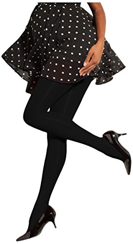 One Pair Preggers Maternity Footed Tights (Black/Medium) - gradient Compression Hosiery to Improve Circulation and Prevent Swelling