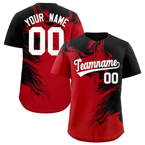 KXK Custom Baseball Jersey Button Down Shirt Personalized Sports Uniform Stitched Name Number for Men Women Youth