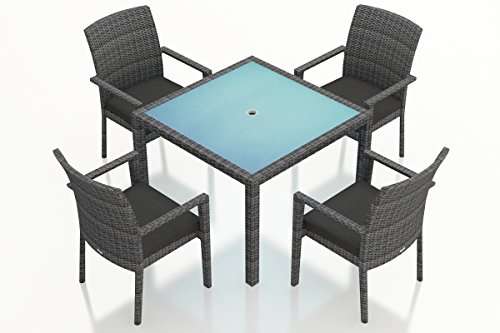 Harmonia Living District 5 Piece Square Patio Dining Set in Slate