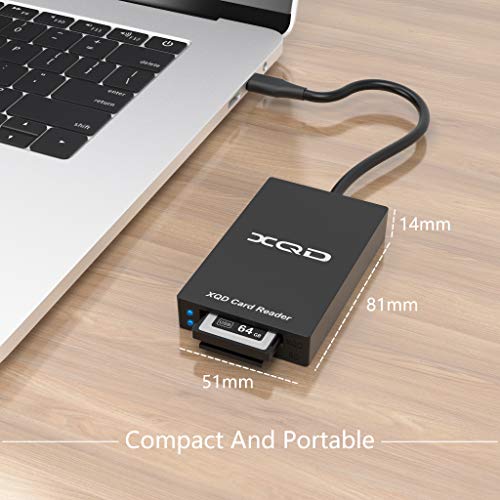 Bawanfa Lector de Tarjetas XQD/SD Type-C, USB 3.0 de Doble Ranura, Compatible con la Serie Sony Serie M y Serie G,Tarjetas Lexar XQD con Marca USB,SD Tarjetas de Memoria