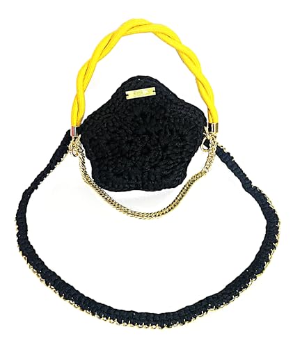 Bolsa Crochê Estrela – Fio Náutico (Preta, Pequeno)