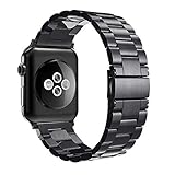 Simpeak Stainless Steel Band Strap Compatible Apple Watch 38mm 40mm Series 1 Series 2 Series 3 Apple Watch 4 - Black