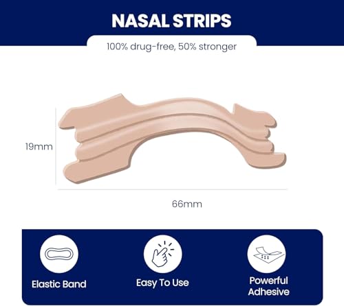 Image of MASSNER Nose Strips for Breathing, Large Breath Strips for Sleeping, Snoring Support, Stuffy Nose and Congestion Relief - Better Night Airflow, 100 Nasal Strip