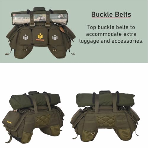 Image of MOTARD Bombardier Motorbike Waterproof Saddle and Tail Bag 65 Liters | Mini Waterproof Tail Bag | Compatible with Sports & Street Motorbikes