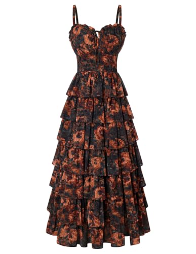 flowy dress - faded gold night bloom
