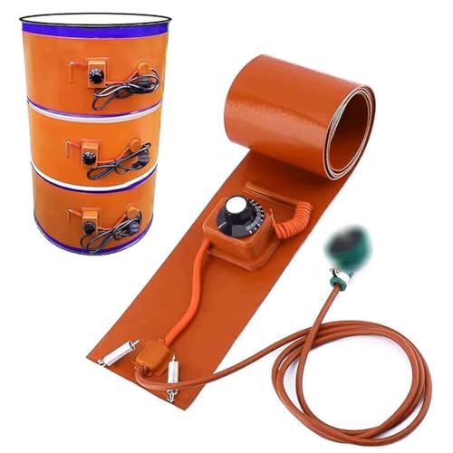 Silicone Metal Oil Drum Heater 30-100℃ Pail Barrel Heater, Industrial Blanket Bucket Heater with Thermostat, Flexible Temperature Control(20L 200 * 860MM 800W)