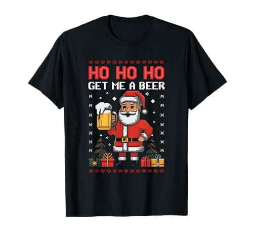 HO Get Me A Beer Ugly Santa Christmas Camiseta