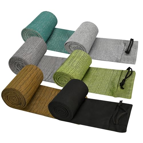 RUBY.Q Gun Socks, 6pcs 54 × 4 in Silicone Treated Gun Socks, Flexible Design Knit Gun Hunting and Shooting Holder Socks for Rifles, Scopes, Pistol Grips & Tactical Accessories