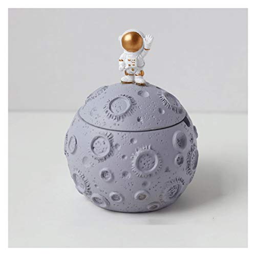 Cendrier Bureau Creative Astronaute Cendrier Accueil/Hôtel 5 Pouces Grand Catégorie Grandes-Cendres Plateau de Cendres Coupe-Vent en Plein air avec Couvercle Cendrier à Cigarettes (Size : Bruin)