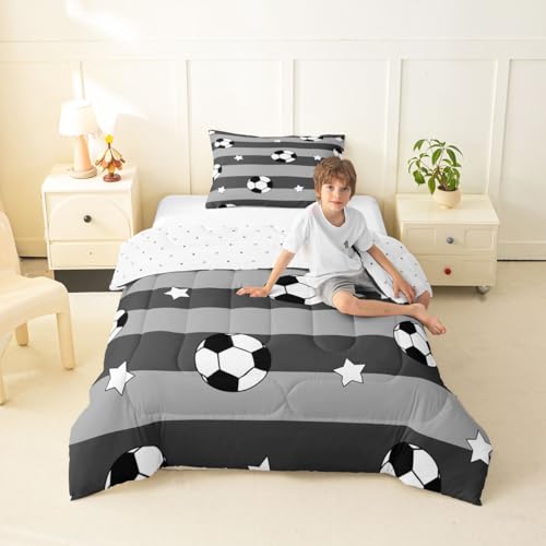 Image of Feelyou Soccer Comforter Set Twin Size Boys Girls Teens