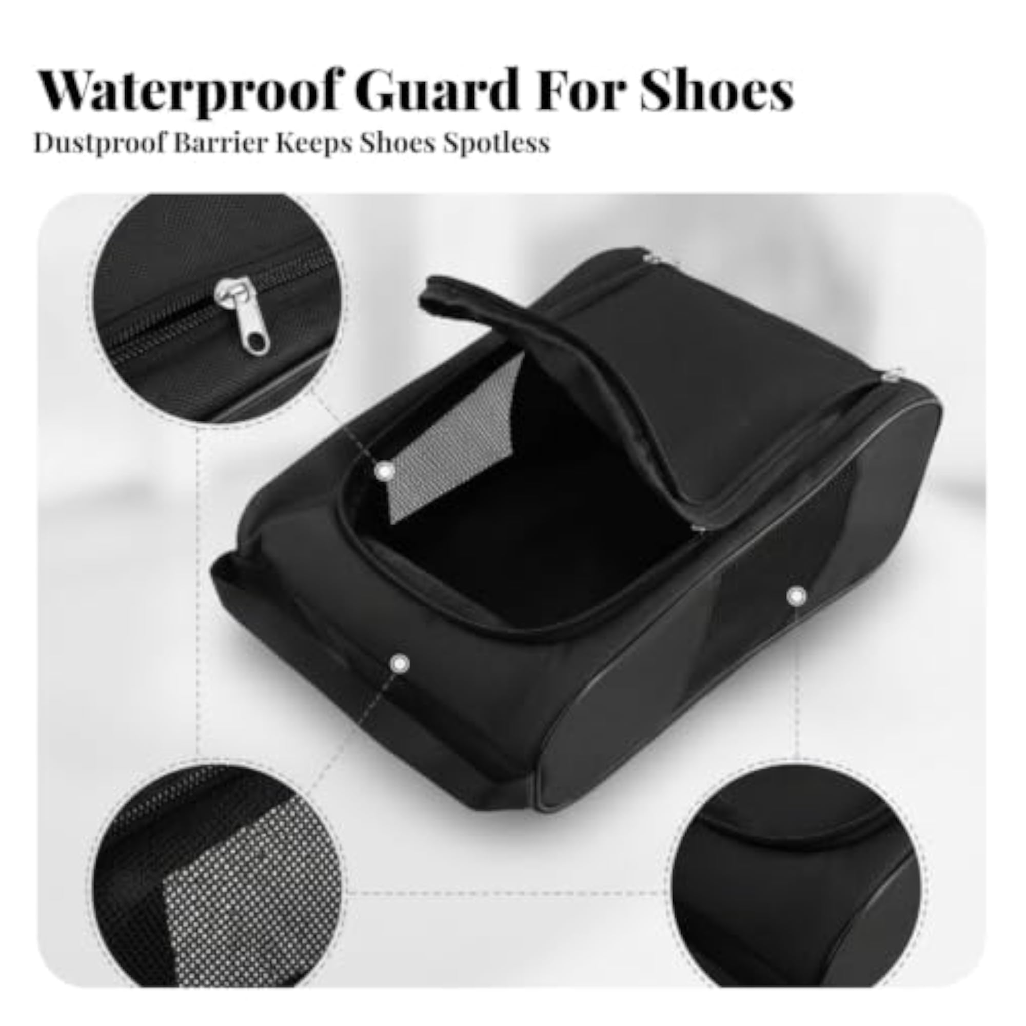 Mesh Ventilated Travel Shoe Bag, Black