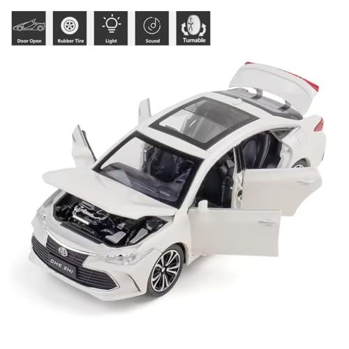 Image of VARIYA ENTERPRISE Exclusive Alloy Metal Pull Back Die-Cast Car Diecast Metal Pullback Toy Car with Openable 6 Doors,Light Music Boys Gifts Toys (1:24 Avalon - White Color)
