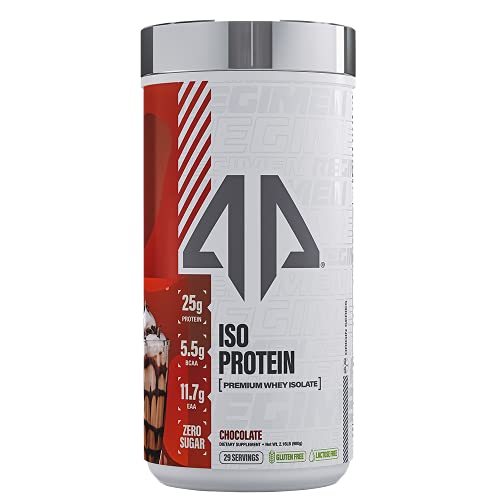 ISO Protein 100% Pure Whey Isolate by AP Sports Regimen for Men & Women | Triple Cold Filtered | Build Lean Muscle Mass | Keto Friendly & Great Tasting | 25g Protein 29 serv (Chocolate, 2 lbs)