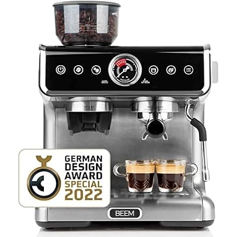 BEEM ESPRESSO-GRIND-PROFESSION Espresso Portafilter Machine with Grinder | 2 Thermoblocks for Simultaneous Preparation of Espresso and Micro Milk Foam | Cone Grinder with 30 Grind Settings Cover