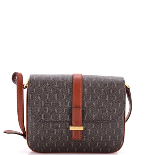 Saint Laurent, Pre-Loved Le Monogramme Shoulder Bag Monogram All Over Coated Canvas and Leather, Brown