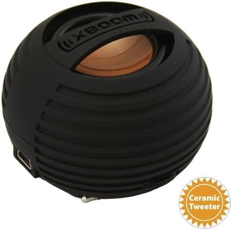XBOOM Ceramic Mini Portable Capsule Speaker with Rechargeable Battery, Enhanced Bass+ (Black)