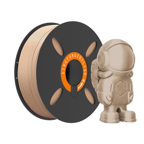 XTZL3D High-Speed PLA+ 3D Printer Filament, 1.75mm Diameter with +/- 0.02mm Precision, Reusable Spool Compatible with Bambu AMS & Most FDM Printers, 2.2LB/Spool (Wood Color, Unicolor)