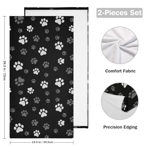 2packblackwhitegreyhandtowelsforbathroomsoftabsorbentdogcatpawgraytowelsforkitchencuteanimalpetfootprintdecorativeguestbathroomtowelsforbathfaceshowergym14x28  Urban Country Home Decor 2 pack black white grey hand towels for bathroomsoft absorbent dog cat paw gray towels for kitchencute animal pet footprint decorative guest bathroom towels for bathfaceshowergym 14×28  urban country home decor