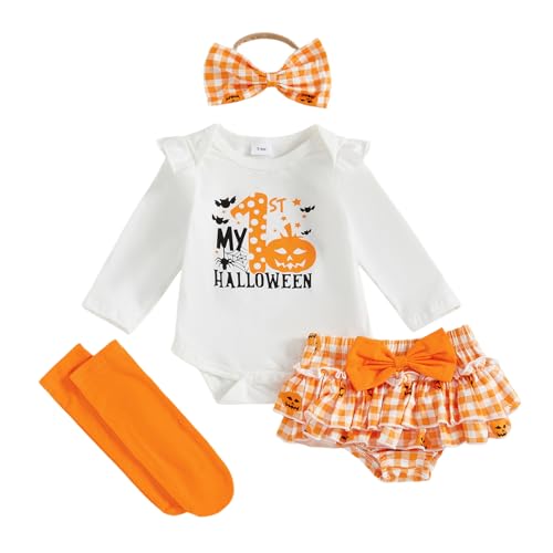 Newborn Baby Girl Christmas Outfit Long Sleeve Romper Onesie Bodysuit Bloomers Shorts Set Cute Fall Winter Clothes