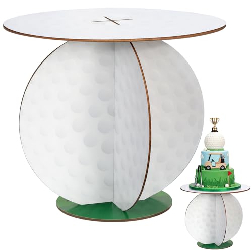 Novabright 11.02 Inch Golf Party Decoration Wood Golf Cake Stand Cupcake Holder For Birthday Decorations Fruit Dessert Tower For Baby Shower Party Table Decor