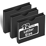 ANSOOK Plastic File Jackets & File Pockets,12 Pack Manila File Folders Letter Size,Heavy Duty Expanding Manila File Jackets, Reinforced Straight Cut Tab,1 inch File Jacket Folders