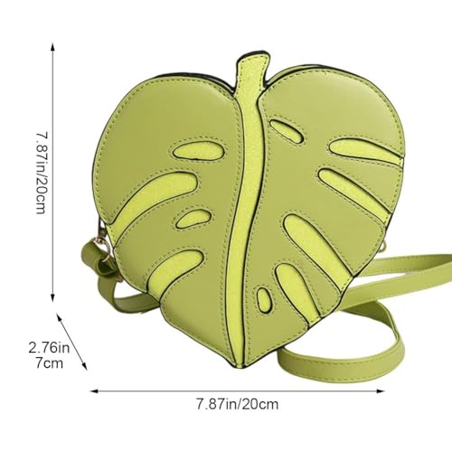 Pu Leather Crossbody Bag Women Leaf Shaped Shoulder Bag Purse Elegant Mini Handbag Messenger Bag for Outdoor Travel3