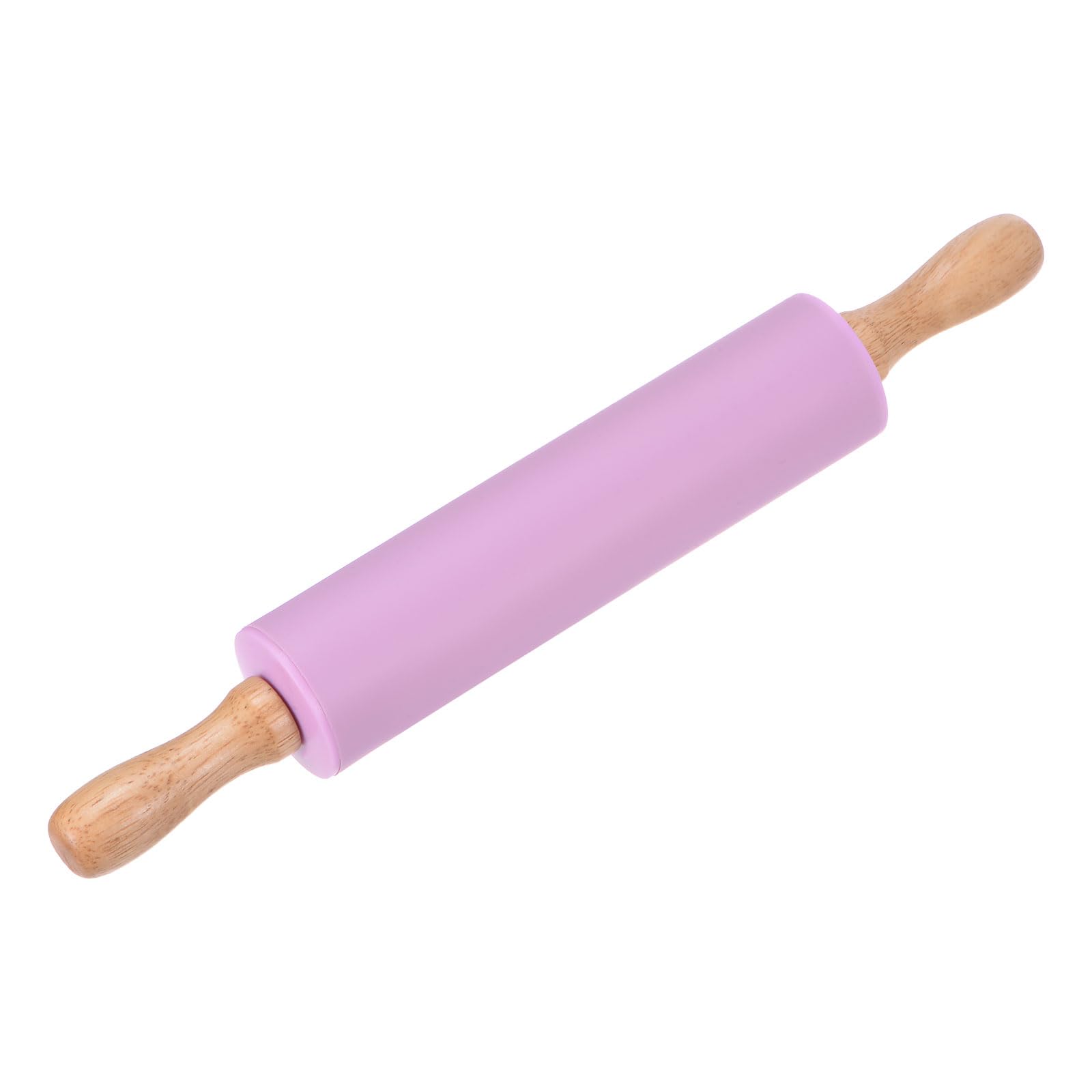 HARFINGTON Rodillos de silicona para hornear de 12.2 pulgadas, superficie de silicona antiadherente, mango de madera, rodillo pequeño, para masa de juegos, para fondant, cocina, masa, pizza, color