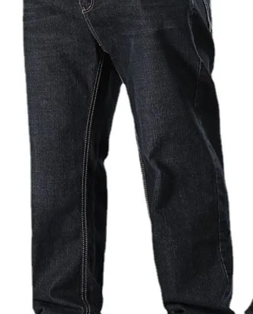Men's Denim Pants Plus Size Elastic Straight Loose Casual Long Denim Pants4