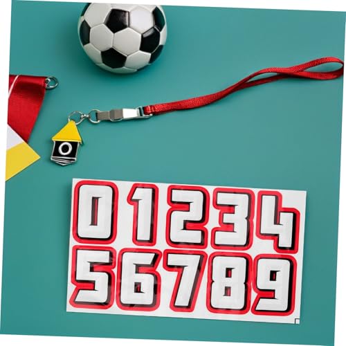 Números para casco de fútbol juvenil de PVC rojo para competición 5