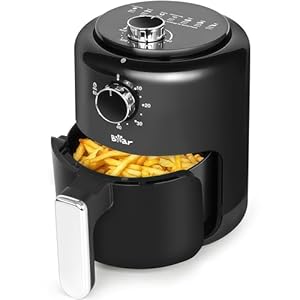 Small Air Fryer 2.1 QT, Mini Airfryer Adjustable Time&Temp Control, Ideal for 1-2 People Quick Healthy Meals Snack in Minutes, Compact Size Space-Saving with Nonstick Basket Small Air Fryer 21 QT Mini Airfryer Adjustable TimeTemp Control Ideal for 1 2 People Quick Healthy Meals Snack in Minutes Compact Size Space Saving with Nonstick Basket