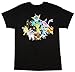 Pokemon Eevee Evolution Group Mens T-shirt, Black (Medium)