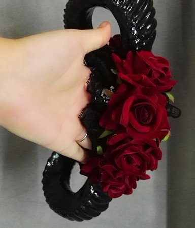 Qhome Party Restyle Sheep Horn Rose Flower Headband Gothic Beauty Horror Horns Halloween #TOP4