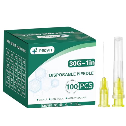 Image of 100Pack 30Ga 1 inch Needles Luer Lock for Refilling Ink | Individually Packaged