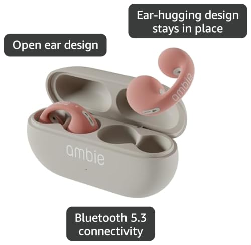 Image of ambie Sound earcuffs AM-TW02, Open Ear Wireless Earphones for Comfort, Bluetooth 5.3 Earbuds for Sports, Running, and Workouts | 6 hr Play Clip-on Ear Cuff