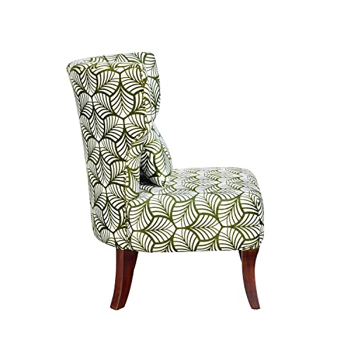 Image of Nilkamal Leafy Fabric Lounge Chair (Green & White)