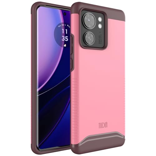Coque Motorola Edge 40 antichoc TUDIA DualShield double couche protection militaire rose fumé