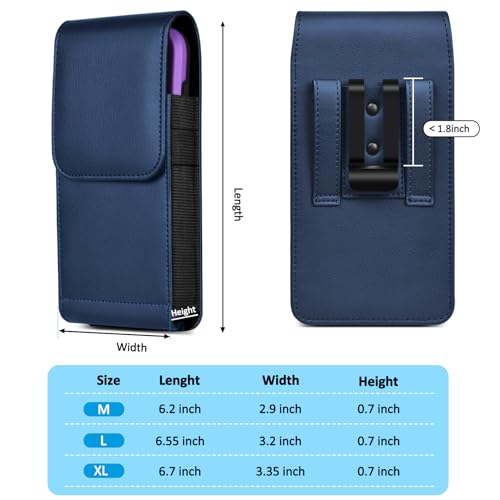 ACCKUO Leather Phone Holster with Strong Metal Belt Clip and Magnetic Closure Compatible with Samsung Galaxy S25/S24/S23/S22/S21/S20 Ultra, XL-Blue by ACCKUO - Used condition - Image 7